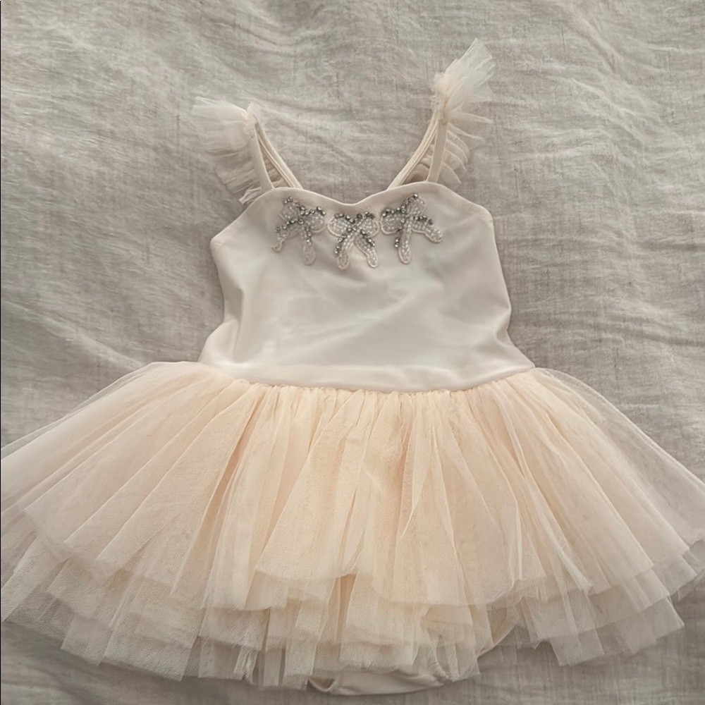 Noralee Elegant Cream Tulle Kids Dress